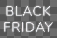 Black friday neon white text design element