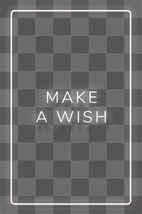 Glowing make a wish white neon typography design element