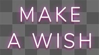 Make a wish neon pink text design element