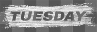 Tuesday word sticker png brush stroke effect
