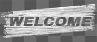 Welcome word sticker png brush stroke effect