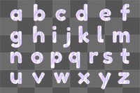 Pastel holographic alphabet png set