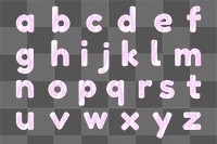 Holographic pastel alphabet sticker png collection