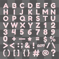 Alphabet numbers symbols png sticker pastel holographic collection