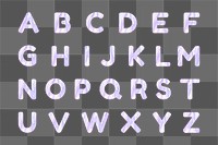 Holographic pastel alphabet sticker png set