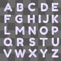Alphabet png sticker holographic pastel typography collection