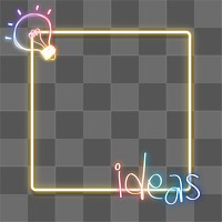 Png neon frame rainbow ideas word light bulb back to school doodle