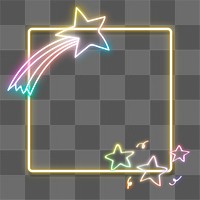 Neon png frame rainbow star back to school doodle