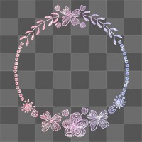 Png floral wreath glitter effect frame