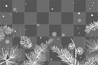 Christmas snowy festive png pine tree design element