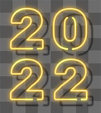 2022 neon png text, happy new year design