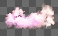 PNG pink cloud sticker, aesthetic design in transparent background