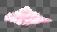 Pink cloud png, cumulus sticker design