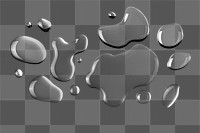 Water png, abstract liquid shape sticker