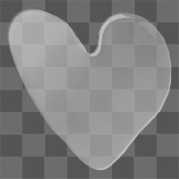 Heart water png, liquid shape sticker