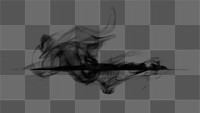 Abstract png textured element smoke line, in black