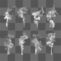 Smoke png textured effect in white realistic design set