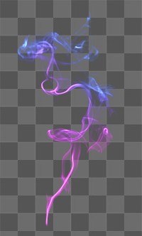 Neon png smoke textured element, in purple