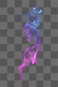 Neon png smoke textured element, in purple