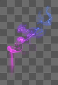 Neon png smoke textured element, in purple