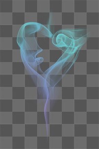 Heart png smoke textured element, in green
