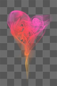 Heart png smoke textured element, in pink