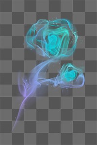 Rose png smoke element, textured abstract graphic in green