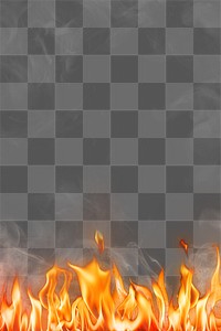 Flame png border, orange realistic fire transparent image