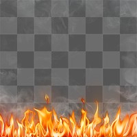 Flame png border, orange realistic fire transparent image