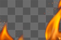 Flame png border background, burning fire, animated graphic