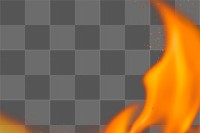 Flame png border, orange realistic fire transparent image