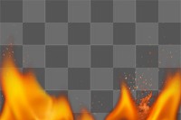 Flame png border, orange realistic fire transparent image