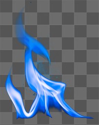 Bonfire flame png sticker, realistic blue fire transparent image