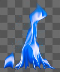 Bonfire flame png sticker, realistic blue fire transparent image