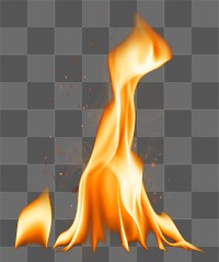 Campfire flame png sticker, realistic burning fire transparent image