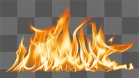 Campfire flame png sticker, realistic burning fire transparent image