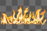 Burning flame png border, realistic fire transparent image