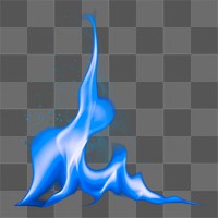 Bonfire flame png sticker, realistic blue fire transparent image