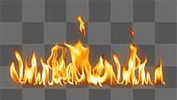 Burning flame png border, realistic fire transparent image