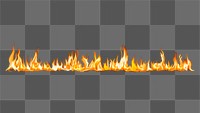 Burning flame png border, realistic fire transparent image