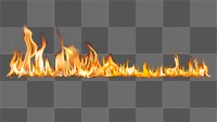 Burning flame png border, realistic fire transparent image