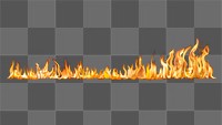 Burning flame png border, realistic fire transparent image