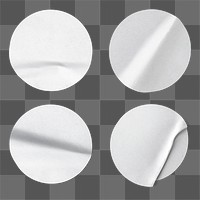 White sticker png, blank round shape, isolated object design