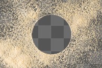 Beige powder frame png, transparent background