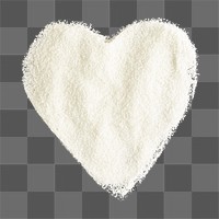 White heart png, sticker powder texture design