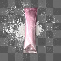 Pink stick sachet png, product packaging design