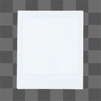 Instant photo png frame, simple design, transparent background