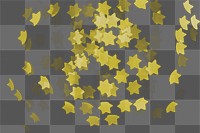 Gold glitter star png bokeh sequin confetti on transparent background