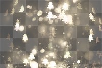 Gold glitter Christmas tree png bokeh overlay sequin confetti on transparent background