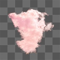 Pink cloud png, cumulus sticker design